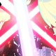Dark Side twins Am (left) and Karre (right) lock lightsabers in a climactic moment from Promare director Hiroyuki Imaishi's animated short "The Twins."